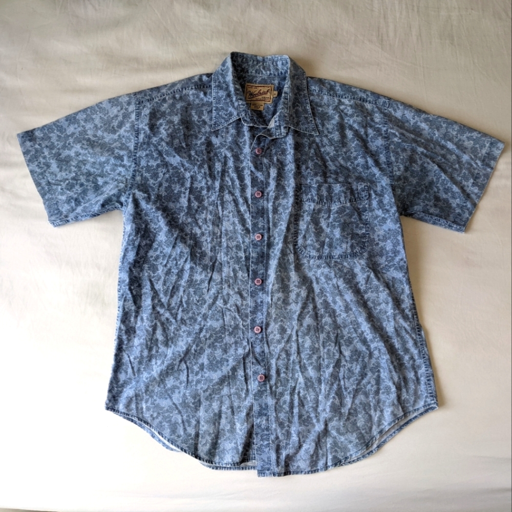 Woolrich Short Sleeve Button Down Shirt Floral Print Women's Size Medium